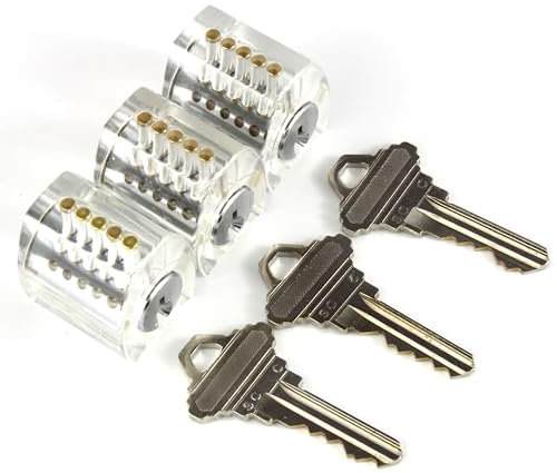 Dangerfield Eureka Clear Practice Lock Set - 3 Progressively Difficult Training Locks to Upgrade Your Lock Picking
