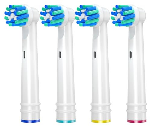 REDTRON Cross Action Testine Spazzolino Elettrico per Oral B, Ricambi Testine di Ricambio per Oral B, Testine per Spazzolini adatte alla serie Professional Care Vitality Pro Smart Genius, 4 pezzi