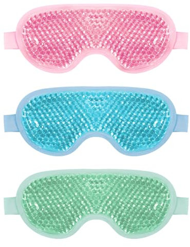 Asheyya 3 Pcs Cooling Eye Mask, Reusable Gel Beads Ice Eye Mask for Dry Eyes & Swollen Eyes