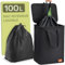 Bidone 100L Raccoglitore di Bottiglie - per Riciclabili & Vetro - Doppie Maniglie - Cordoncino Sicuro - Impermeabile con Borsa da Trasporto - per Cucina & Balcone