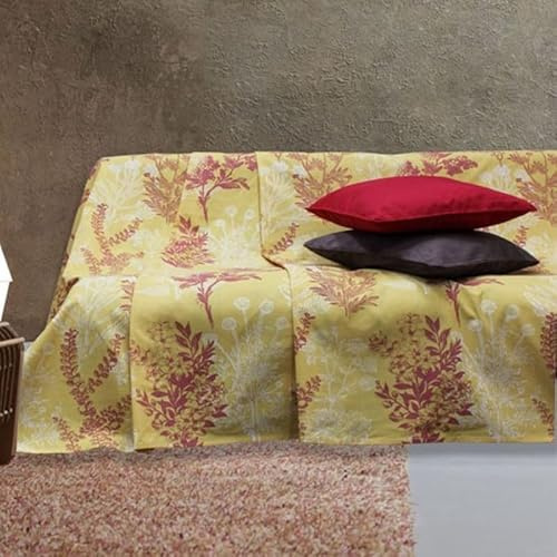 FORTE - Gran Foulard per Divano Telo Copridivano 100% Cotone (260x270) Telo Copritutto Cotone Perfetta come Coperta Copriletto Matrimoniale Estivo Leggero, Fantasie Originali e Tessuto Fresco