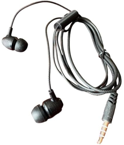 Fahoujs Écouteurs intra-auriculaires avec cordons de microphone Écouteurs stéréo avec réduction du bruit et connexion 3 5 mm Écouteurs ergonomiques