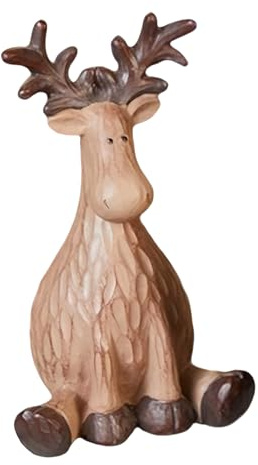 Zibeem Estatuas de reno, escultura estética de alce de Navidad, decoración del hogar, figura de resina de alce para estantería, dormitorio, mesa, taquillas, estanterías, cafeterías, vitrinas