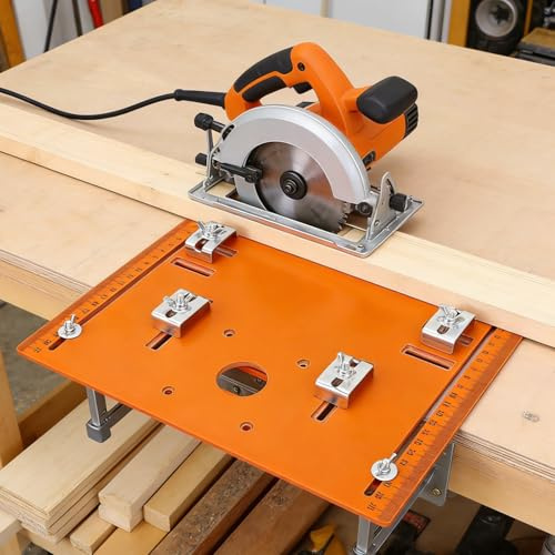 Placa base de sierra circular, placa de inserción de mesa para enrutador, placa base para carpintería, máquina cortadora, placa base portátil para diversas tareas