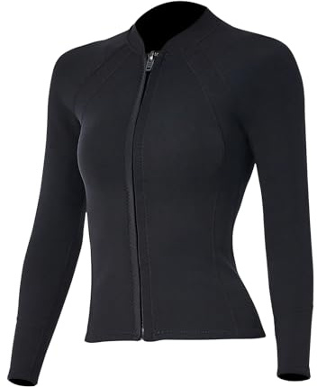 Alomejor 2mm Neopren Dyktopp Solskydd Långa ärmar Surfing Snorkel Våtdräkt Jacka för Män Dam Strandsemester (M)