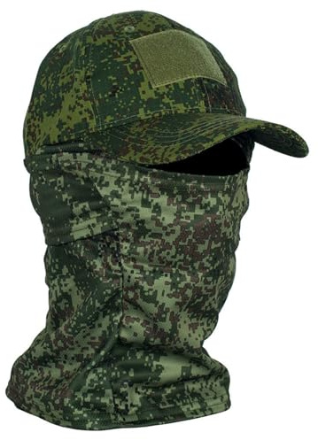 Casquette de Baseball EMR avec Cagoule Camouflage Russe, Casquette de Baseball Tactique Respirante pour Homme, Équipement de Randonnée et de Pêche