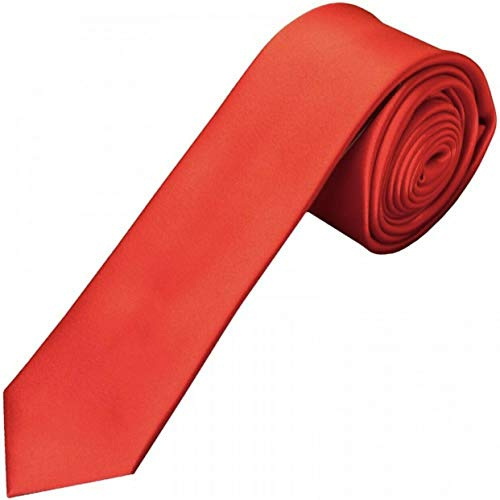 TIA UK LONDON Kids Boys Plain Long Length Satin Ties 8-16 Years Red
