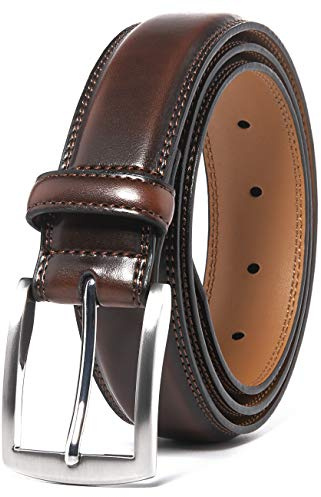 Fabio Valenti Belts for Men, Handmade Genuine Leather, 100% Cow Leather, Classic and Fashion Designs (40/42, Mahogany)