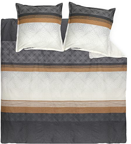 Linnea Parure de lit 300x240 cm Satin de Coton Tiago Noir