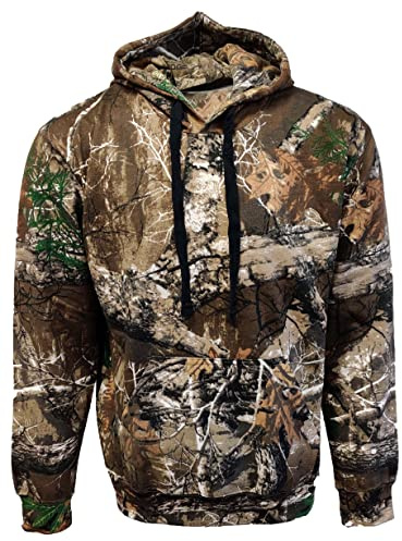 LABEL APPAREL Mens Jungle Print Pullover Hoody Hoodie Camo Camouflage Fishing Hunting Jacket (Medium)