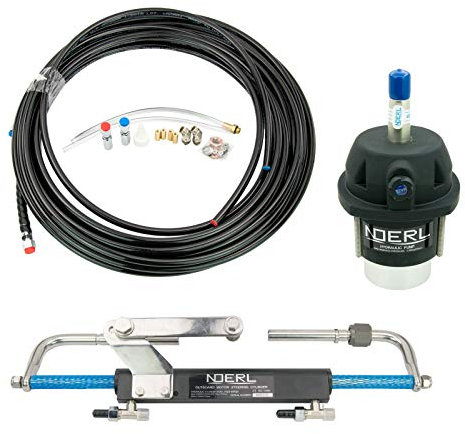 Marine Outboard Hydraulic Steering Kit,90HP Boat Hydraulic Steering System with Steering Hose Helm Pump Cylinder(90HP)