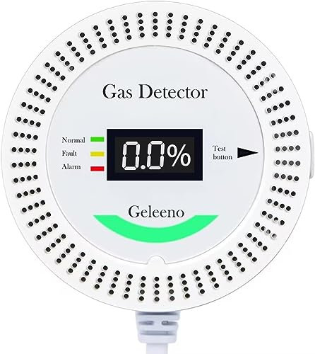 Détecteurs de gaz Naturel pour la Maison, Détecteur de Fuite de gaz Propane avec câble enfichable de 59 Pouces (Blanc)