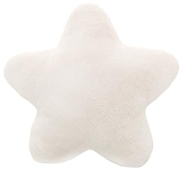 CYNOSURETECH 1 Piece Star Pillow, Plush Pillow, Cute Plush Toy, Soft Pillow, Fluffy Star Decorative Pillow, Suitable for Car, Living Room, Sofa and Bedroom (White)