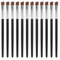 Salbsever Lot de 12 pinceaux biseautés pour eyeliner – Poils synthétiques – Noir – Ensemble de pinceaux de maquillage – Ensemble de pinceaux biseautés pour eyeliner