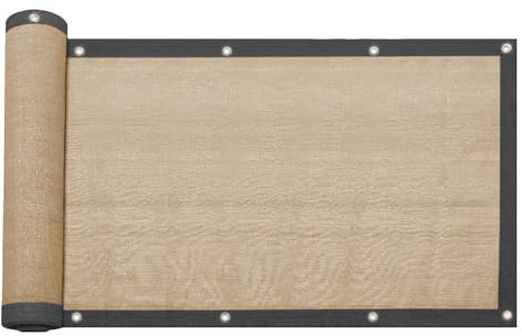 Rebecca Mobili Pantalla Privacidad de Jardín, Cubierta de Valla, Beige, Polietileno Hdpe Anti UV, con Ojales de Aluminio, Protección de Privacidad Viento Polvo - Medidas: 2x10 MT - Art. RE7006