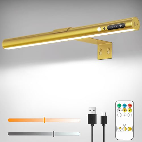 ENCOFT Luci Per Quadri Senza Fili 5000mAh 40cm Lampada da Parete Senza Fili con Rilevatore di Movimento Lampada Specchio Bagno Dimmerabile con 3 Temperature di Colore con Timer