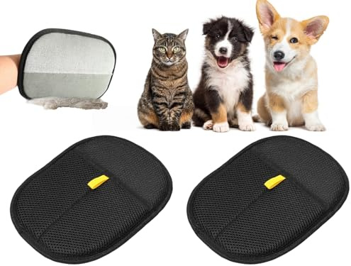 ZDL Guantes de Aseo para Mascotas,2pcs Guantes de EliminacióN De EstáTica para Pelos De Mascotas,Guantes de Aseo de Doble Cara,Guantes Quitapelos para Mascotas,Guantes Removedores Pelo para Mascotas