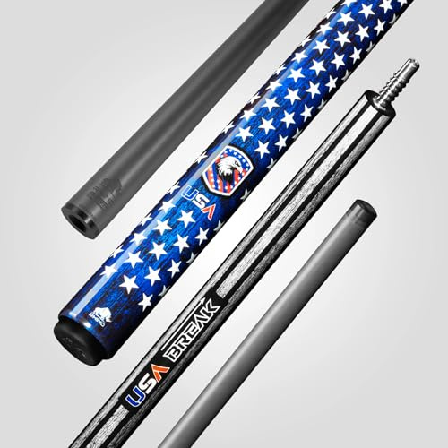RHINO Voyager - Allstar Break Cue, 3/8-8 Joint, 13.2mm Tip Diameter, Premium Carbon Fiber Shaft and Composite Butt