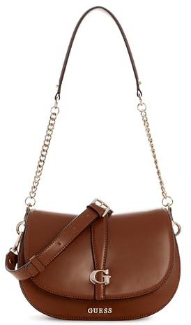 GUESS bolso de hombro bolso bandolera Carrie Flap Shoulder Bag Cognac marrón