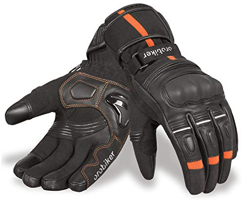 Oro Biker Winter Motorbike Gloves Knuckle Protective Waterproof Winter Motorcycle Gloves Touch Screen Warm Gloves Winter Hiking, Outdoor Sports