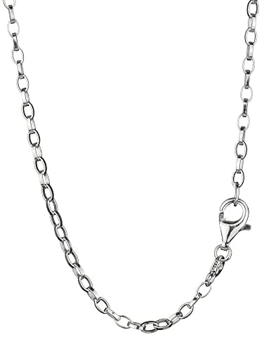 NKlaus 38cm catena di piselli ovale d'argento 925 larga 2,0mm collana elegante d'argento 8344