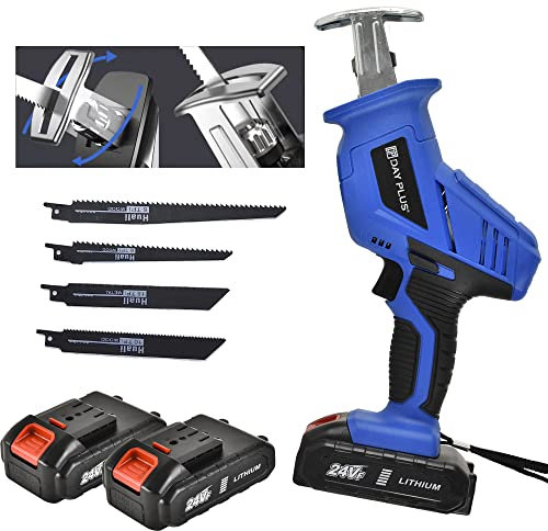 Sierra de sable profesional con 4 hojas de sierra, sierra de recuento inalámbrica con batería de 21 V, 2 × 1,5 Ah, sierra eléctrica para madera, metal y aluminio, profundidad máxima de corte de 150 mm