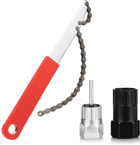 JSMTKJ Fahrrad Kettenpeitsche Ritzelabnehmer Cassette Lockring Tool Zahnkranzabzieher Schraubkranz Abzieher Kit kettenpeitsche und abzieher Set für Fach Kassette und Schraubkranz