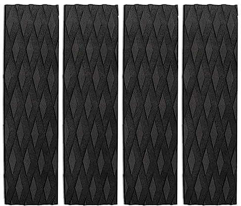 Gcroet 4pcs Surfboard Traktionspads Anti-Rutsch-Surfen Skimboard-Aufkleber Vordere Heckdeck Matte Schwarz