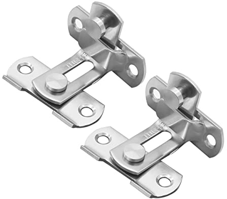 Uonlytech 2pièces Loquet De Porte Acier Inoxydable à Angle Droit Verrou De Sécurité Résistant à Usure Pour Portes Coulissantes Fenêtres Et Sheds