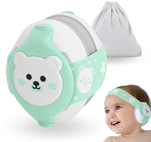 BELLEBEBE - Gehörschutz Baby - 0-36 Monate - Hypoallergen und BPA-frei - EN352-1, RoHS, CPC Zertifiziert - Verstellbares Kopfband & Tragetasche