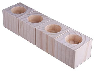 Möbelhöjare i furu set med 4 elefantfötter i trä sänglyft för soffa sminkbord spjälsäng 7 cm höjd 6,5 cm inre diameter