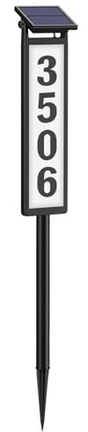 Solar Lighted House Adressnummerskylt, Solar Powered House Number Light Med 38PCS LED-pärlor Och 3 Uppsättningar Nummer 0~9, Smart Ljusstyrka Sensor Användning För Outside House Yard Street