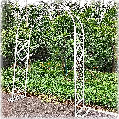 Arche de jardin extra large en métal blanc pour mariage et plantes grimpantes, treillis galvanisé aide à la rose avec design d'arche de rose, tonnelle de jardin parfaite pour événements et
