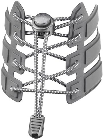 GOODSALEOK Elastische Schnürsenkel mit Schnellverschluss ohne Bindung Sneaker Schnürsenkel Turnschuhe Freizeitschuhe Unisex Hellgrau(Reflektierend)