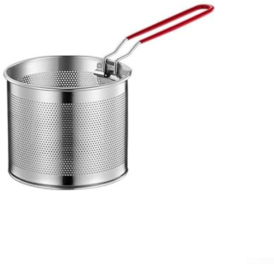 Cestino per cottura a vapore di pasta e verdure con manico rimovibile per bollire e cuocere a vapore, adatto per pentole e casseruole di medie dimensioni, costruzione in acciaio inossidabile (02)