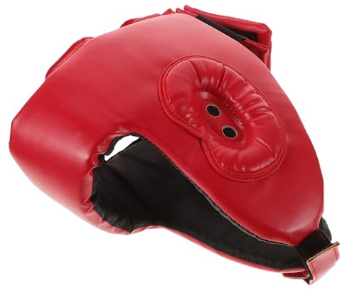 Gogogmee Adjustable Boxing Headgear Full Head Protection Breathable PU Material Sparring Helmet for Taekwondo Karate Wrestling Training