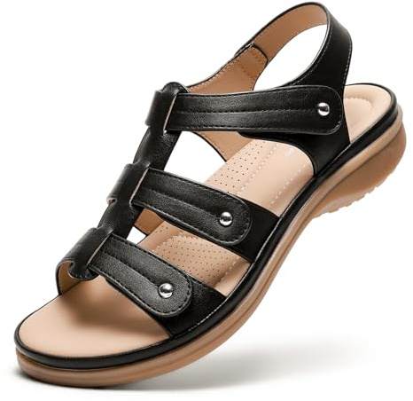 Littleplum Sandales pour Femmes à Soutien Plantaire Sandales Confortables Sandales plates d'été