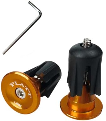 PLATT tapon manillar mtb,Tapones de Extremo de Barra de Bicicleta de Aluminio,tapón manillar para Bicicleta de Carretera amarillo