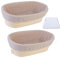2Pz Cesto ovale Banneton Casa Lievita Pagnotta Cesto da Lievitazione del Pane Banneton in Rattan Cestino di Fermentazione con Fodera in Lino e Raschietto per la Pasta Ovale (25cm*15cm*8cm)
