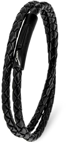 Simaru Echtleder Armband mit Edelstahl Hakenverschluss für Frauen & Männer Made in EU, hautfreundliches Wickelarmband echtes Leder