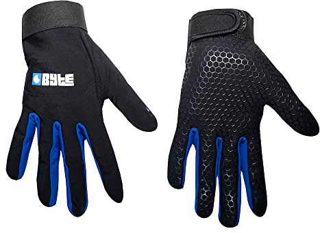 BYTE SKIN HOCKEY GLOVES BLACK ROYAL (MEDIUM)