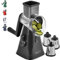 Rotary Cheese Grater Handheld Vegetable Slicer with 3 Drum Blades, Carrot Grater Slicer Shredder for Cheese, Cucumber, Nuts, Strong Suction Base, Easy to Use– Black