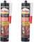 Pattex Montagekleber Super Power, Baukleber mit superstarker Anfangshaftung, Kraftkleber für saugende Materialien, Kleber für innen & außen, 1 x 370g (Packung mit 2)