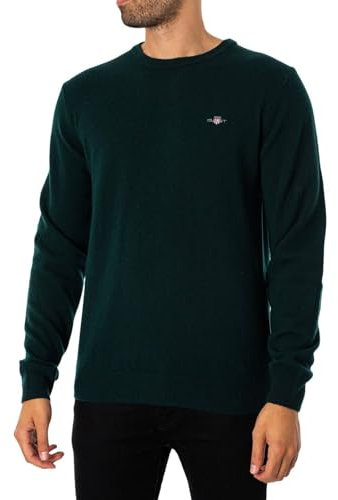 GANT Herren Superfine Lambswool C-Neck Pullover, Tartan Green, XL EU
