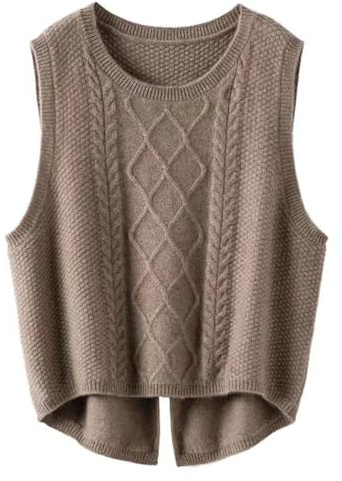shownicer Pulls sans Manche Femme Col Rond Couleur Unie Gilet Tricots Veste Décontracté Débardeur Pull Sweater Hiver Automne Pullover Tops