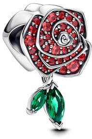 Pandora Breloque Rose en Argent Sterling, Standard, Argent Sterling, Zircone cubique