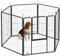 PawHut Welpenauslauf 100 cm Hoch, 6-TLG. Hundelaufstall DIY Welpenlaufstall mit Tür, Freilaufgehege für kleine, mittelgroße und große Hunde, Stahl, Grau