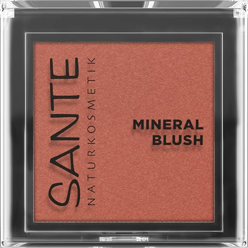 SANTE Naturkosmetik Mineral Blush 02 Peach, hochpigmentierter Rouge mit Bio-Acaiöl für einen strahlenden Teint, zarter Schimmer & einfach zu verblenden, 5g