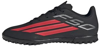 adidas Unisex - Bambini e Ragazzi F50 Club Turf Football Shoes Kids, Core Black/Lucid Red/Core Black, 28 EU