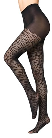 Goldenpoint Donna Collant Fantasia Zebrata con Cinturino Anatomico Taglia M Colore Nero